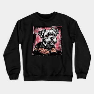 Retro Art Yorkshire Terrier Dog Lover Crewneck Sweatshirt